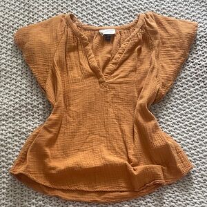 Universal Thread Women's V-Neck Orange Blouse